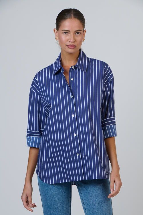 Boyfriend Shirt - Rayure Marine