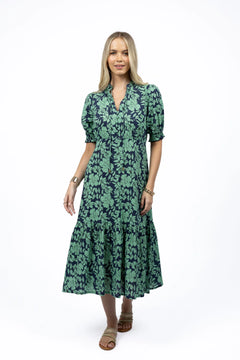 Fleur Dress - Navy/Mint Floral
