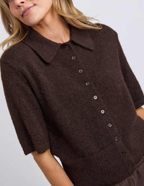 Fernie Short Sleeve Knit - Coffee
