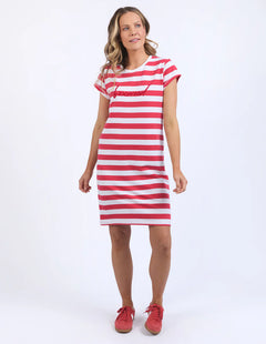 Signature Tee Dress - Crimson Stripe