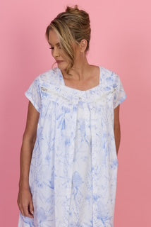 Cap Sleeve Nightie - Blue Banksia