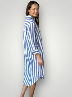 Elena Dress - Cornflour Stripe