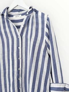 Elena Dress - Cornflour Stripe