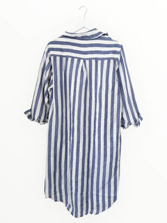 Elena Dress - Cornflour Stripe