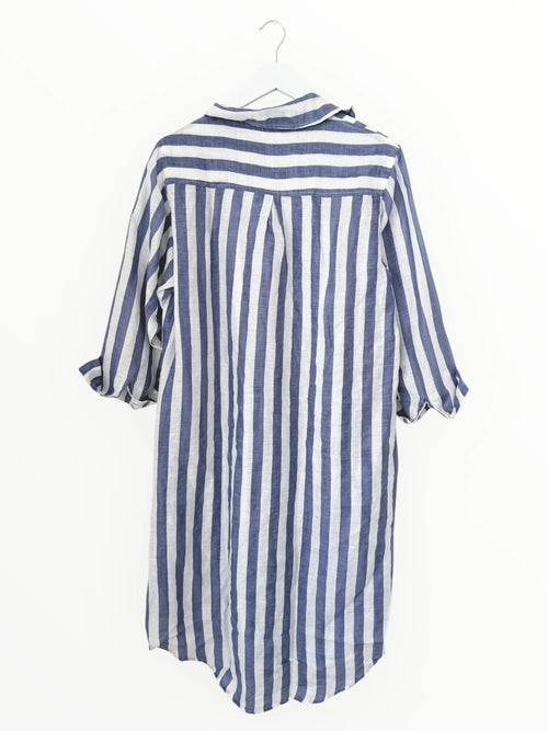 Elena Dress - Cornflour Stripe