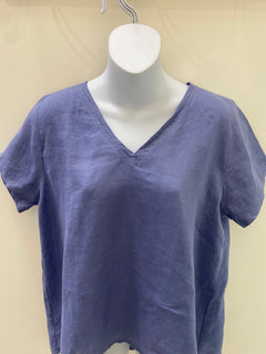 Ellie V Neck Top - Cornflour