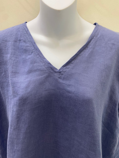 Ellie V Neck Top - Cornflour