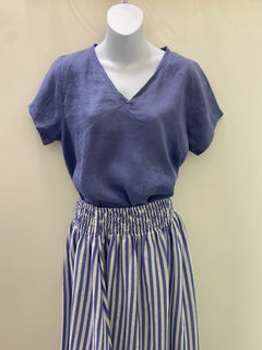 Ellie V Neck Top - Cornflour