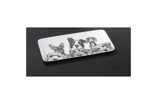 Peeking Pups Rectangle Platter
