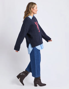 Lobster Intarsia Knit