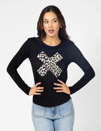 Long Sleeve Tee - Black Leopard X