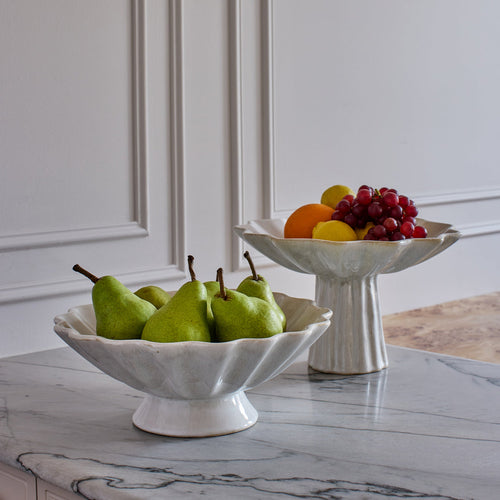 Carey Ivory High Footed Bowl