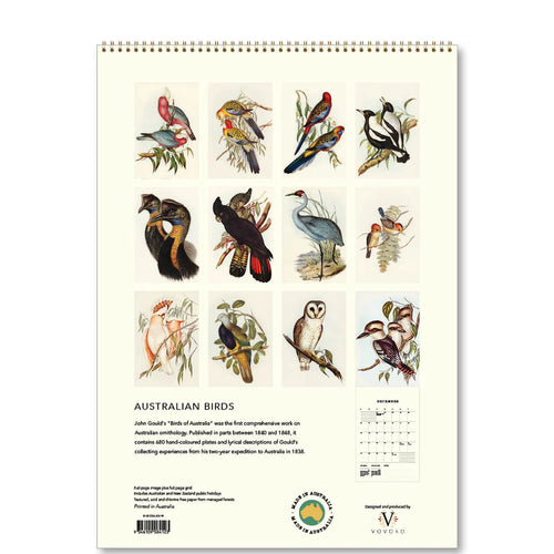 Vevoke Wall Calendar - Australian Birds