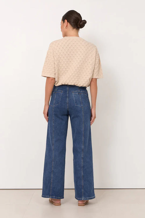 Adele Wide Leg Jean - Mid Denim