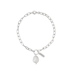 Aphrodite Pearl Drop Bracelet - Silver
