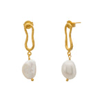 Eterna Baroque Pearl Earrings - Gold