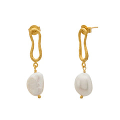 Eterna Baroque Pearl Earrings - Gold