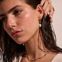 Eterna Baroque Pearl Earrings - Gold