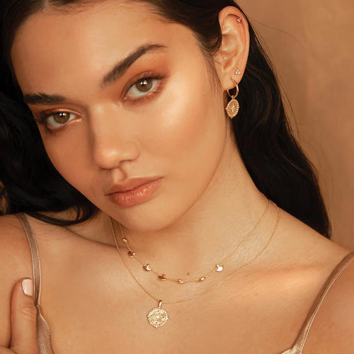 Pendant Disc Necklace - Gold