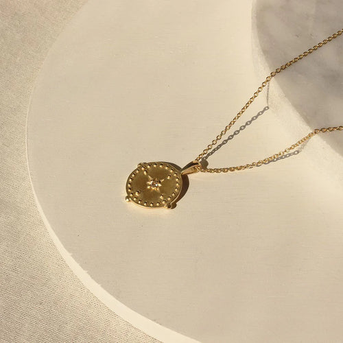Pendant Disc Necklace - Gold