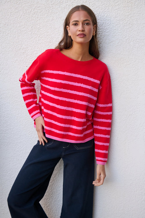 Striped Knit - Pink/Red