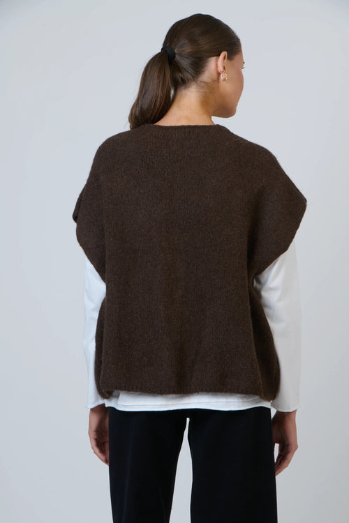 Sleeveless Cardigan - Cacao