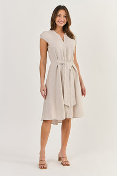 Linen Tie Dress - Dune