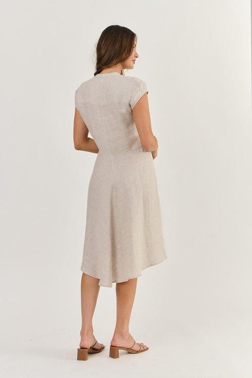 Linen Tie Dress - Dune