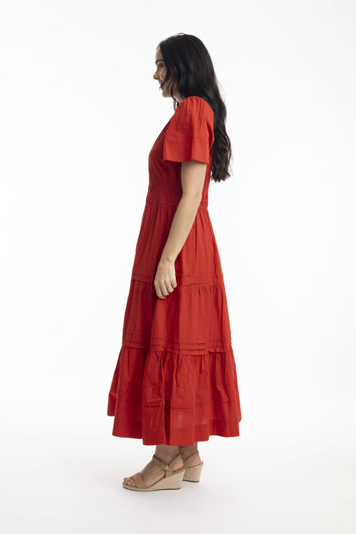 Poplin Maxi Dress - Scarlet