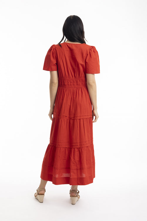 Poplin Maxi Dress - Scarlet