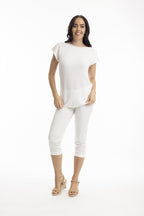 Boatneck Knit Top - White