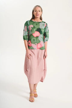 Milwaukee Skirt - Pink Linen/Tencel