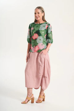 Milwaukee Skirt - Pink Linen/Tencel