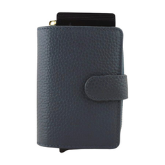 Belle Leather Wallet - Navy