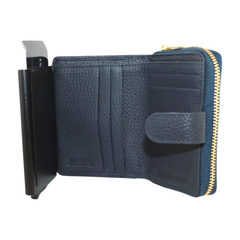 Belle Leather Wallet - Navy