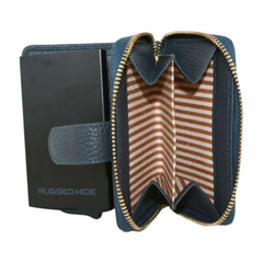 Belle Leather Wallet - Navy