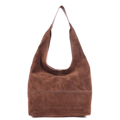 Petal Large Suede Tote - Brown