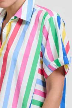 The Ashley Shirtdress - Fiesta Stripe