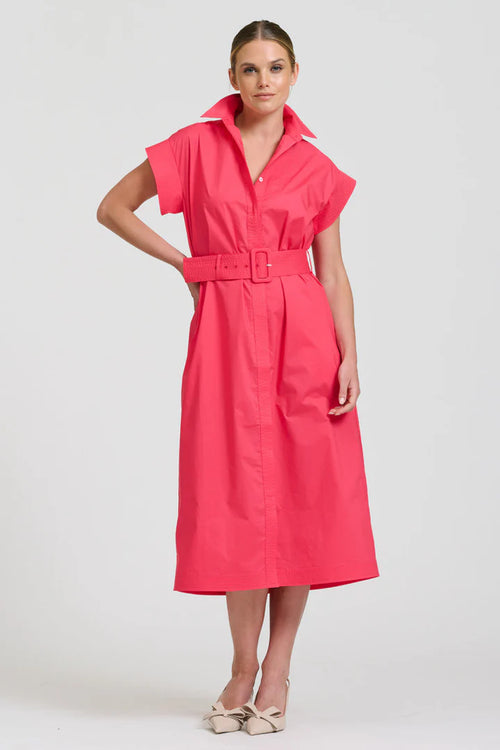 The Fifi Shirt Dress - Berry Crush