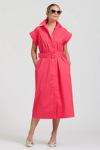 The Fifi Shirt Dress - Berry Crush