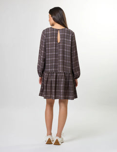 Arabella Drop Waist Dress - Rocky Road Plaid