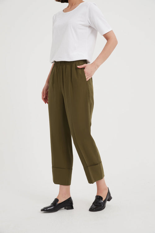 Deep Cuff Pant - Moss