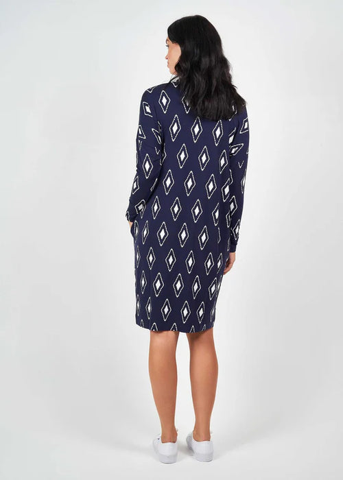 Turner Dress - Navy Diamond