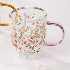 Wildflowers Glass Mug - Blush