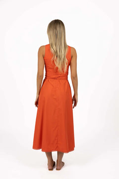 Willa Tie Dress - Flame