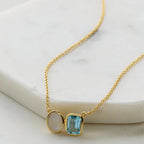 Skylar Necklace - Moonstone/Blue Topaz