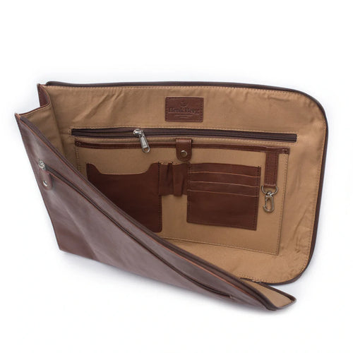 Leather Zip Folio - Natural