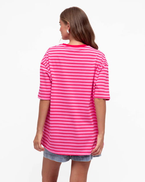 Oversized T-Shirt - Pink Stripe