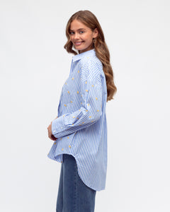 Lemon Stripe Shirt - Pale Blue