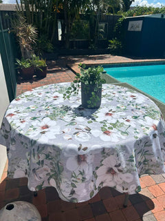 Round Tablecloth 180cm - Beige Magnolia